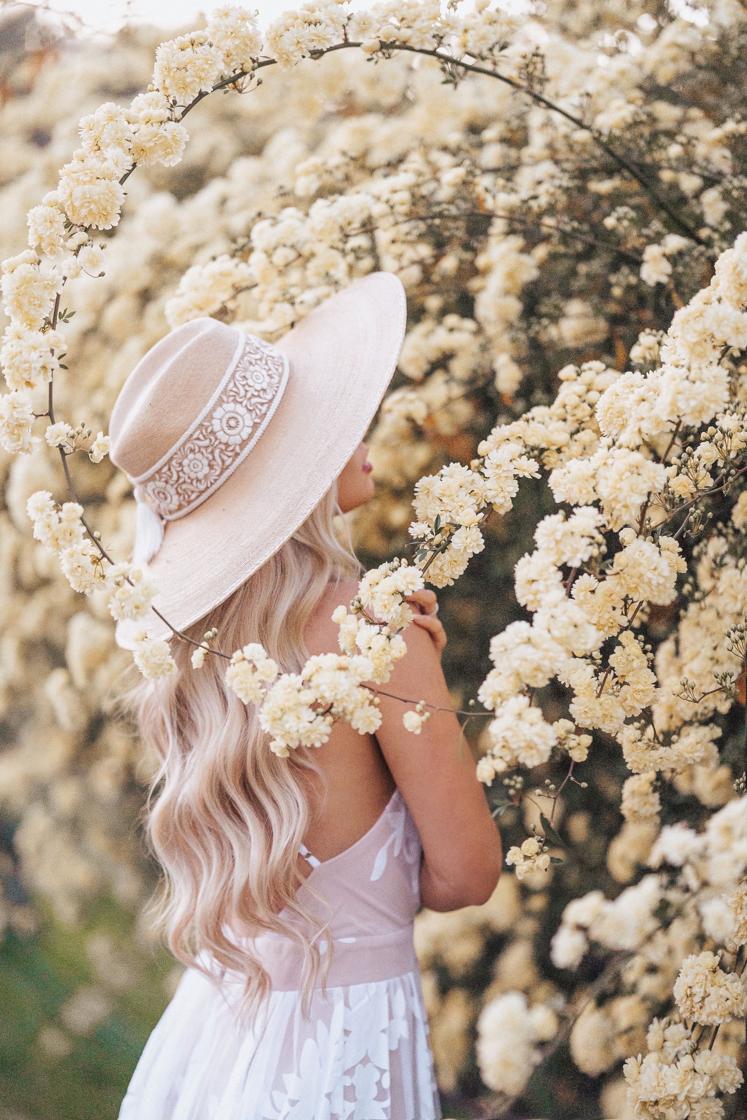 Hats n\' Roses Alba Ivory Handmade Embroidered Boho Chic Floral Hat M Handmade Hats - Beautiful and Unique | Hats N main image 2