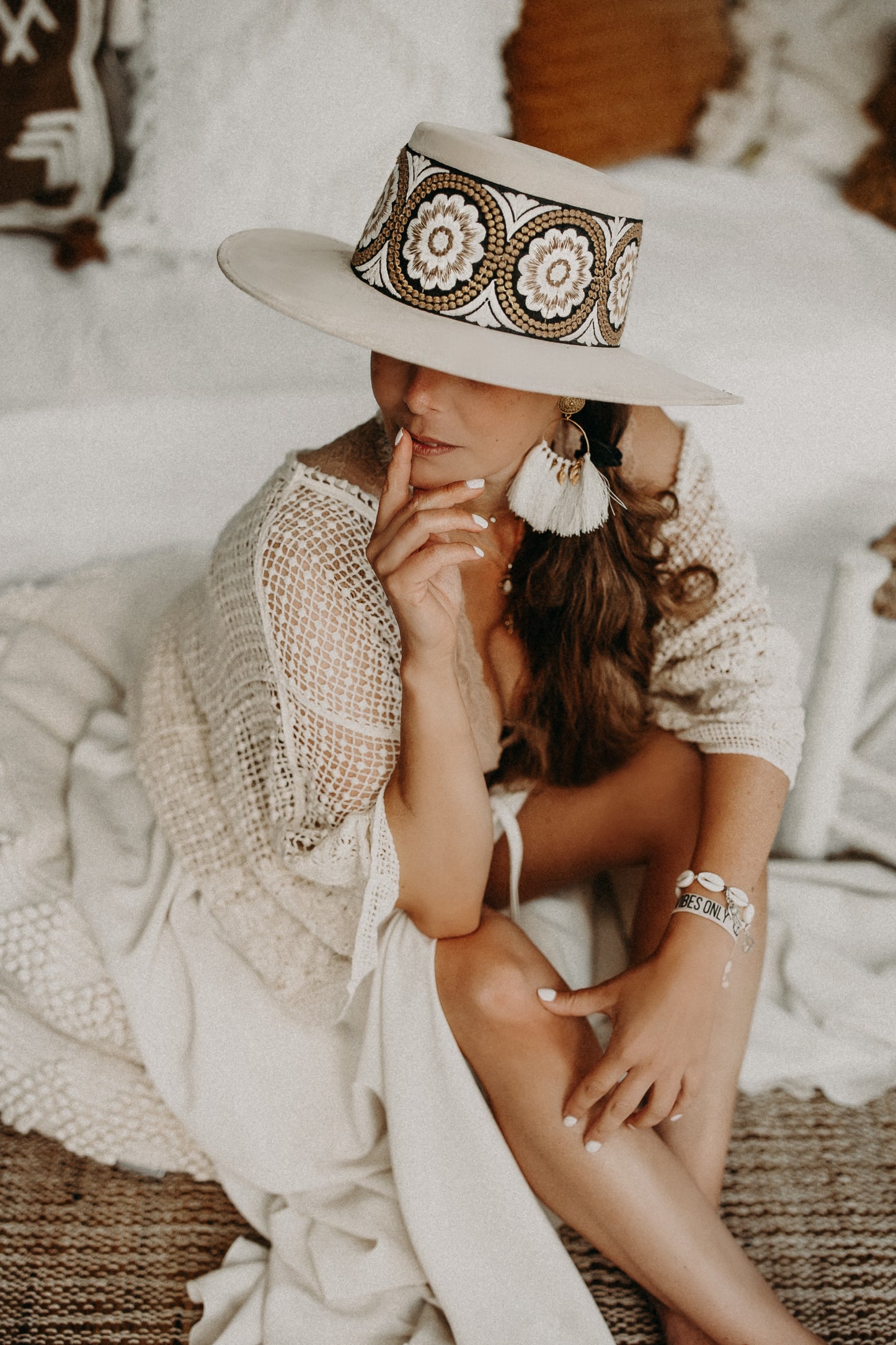 Boater "Amelia" Ivory