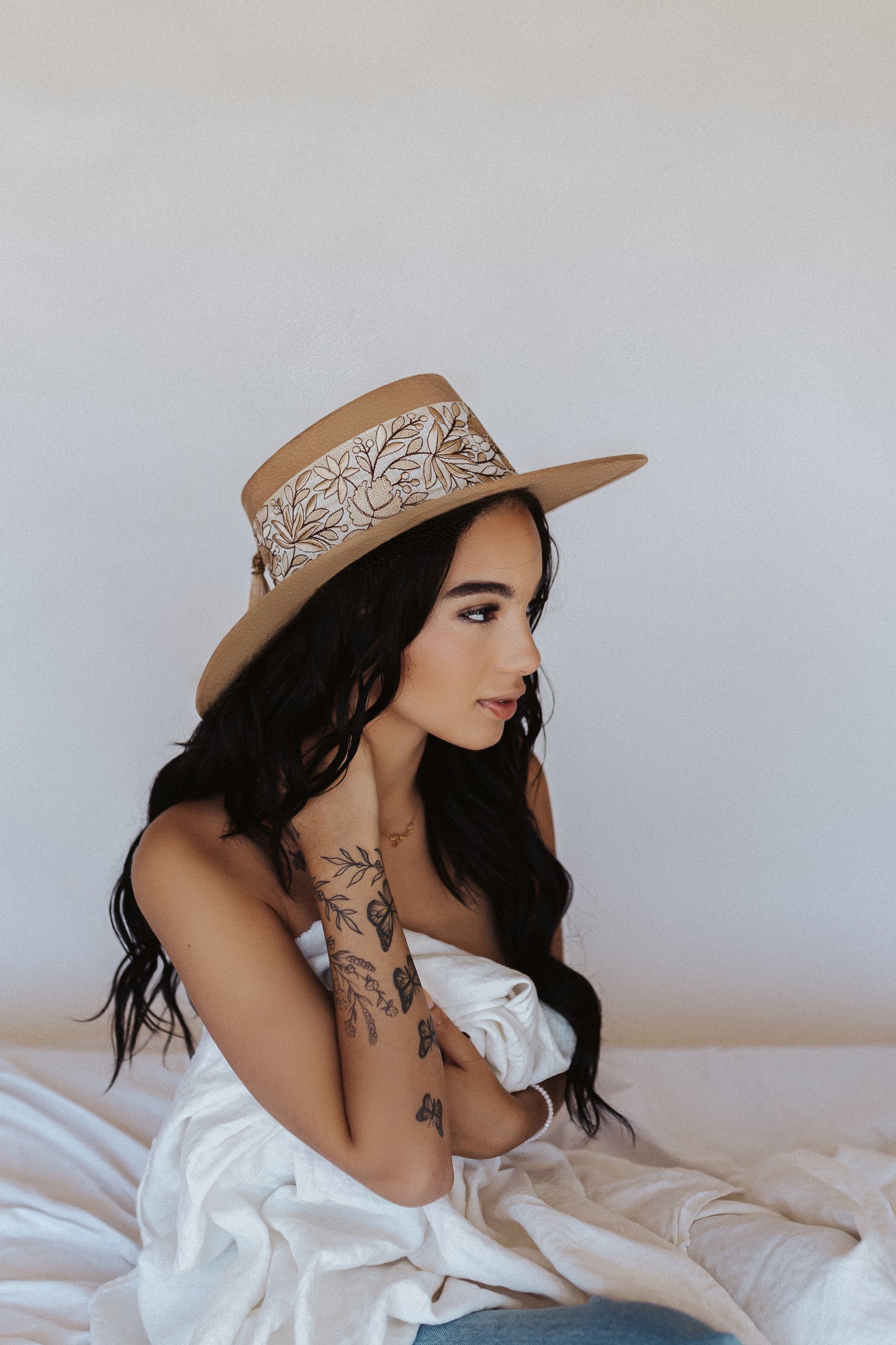 Boater "Lauren" Hazelnut
