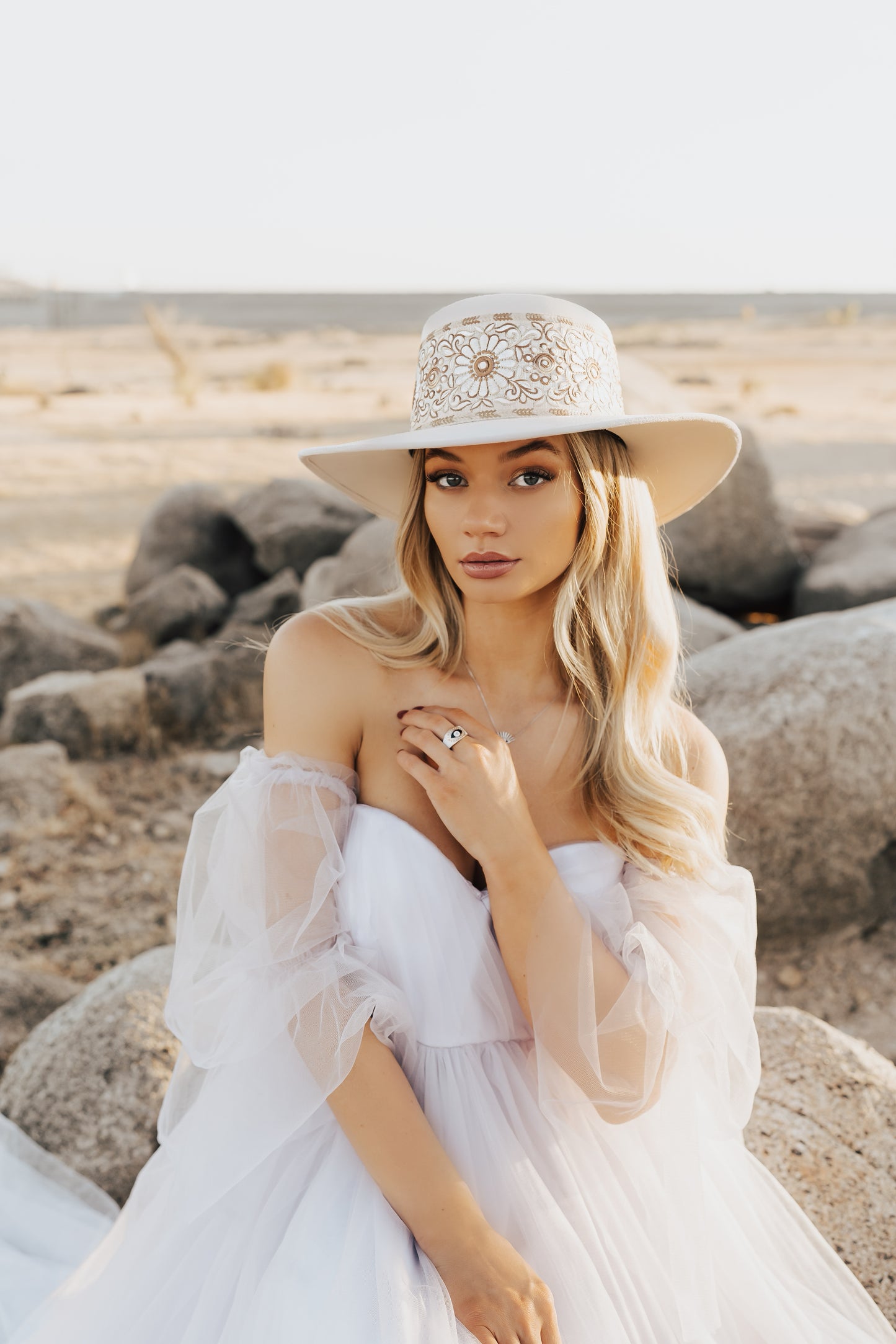 Boater "Sofia" Ivory
