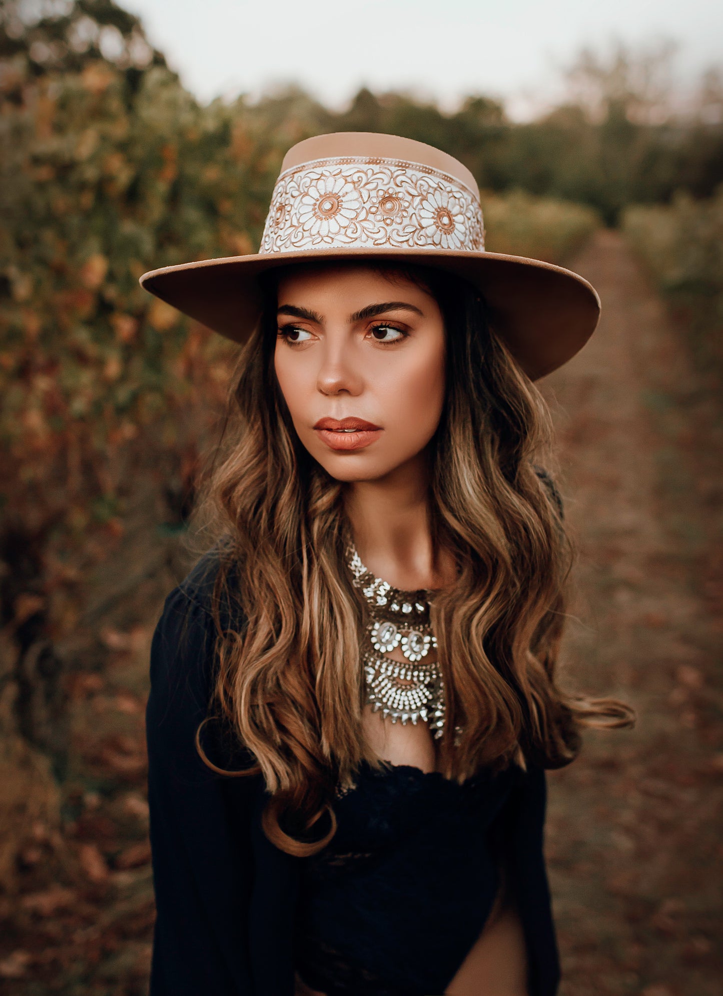 Boater "Sofia" Hazelnut