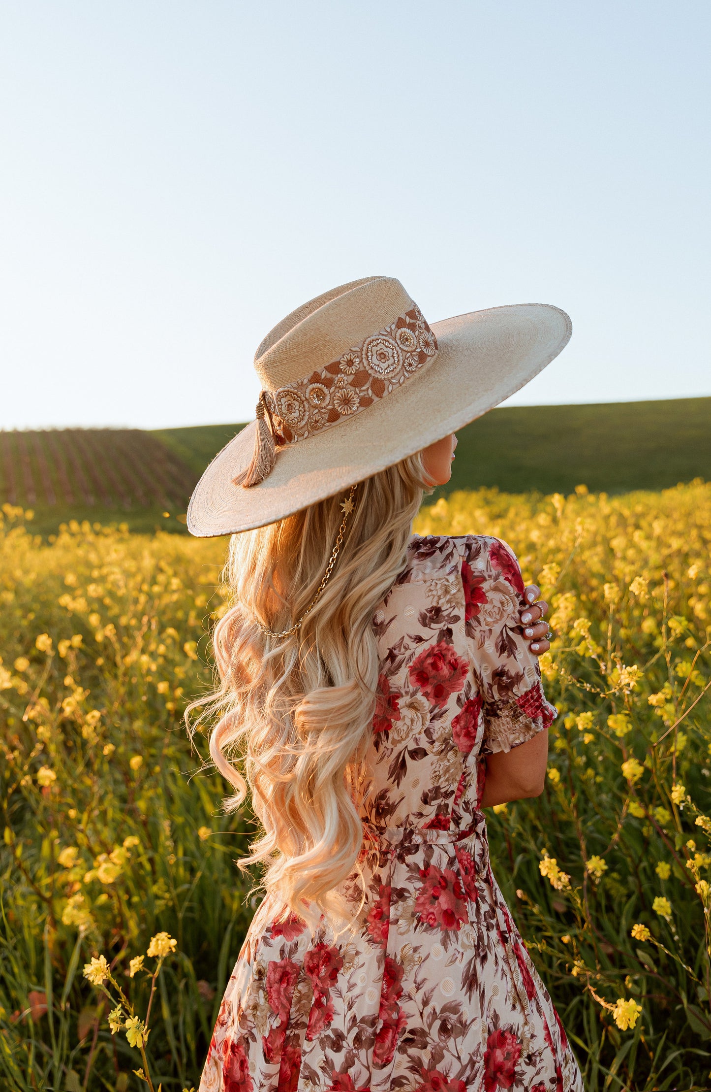 Fedora Palm Leaf "Valencia" Natural Color Extra large brim