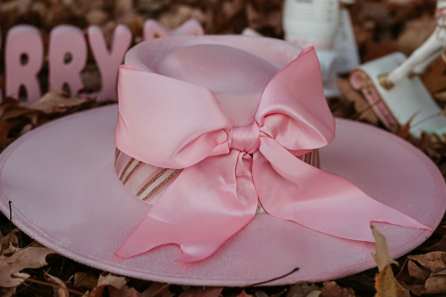 Boater "Merry" in baby pink