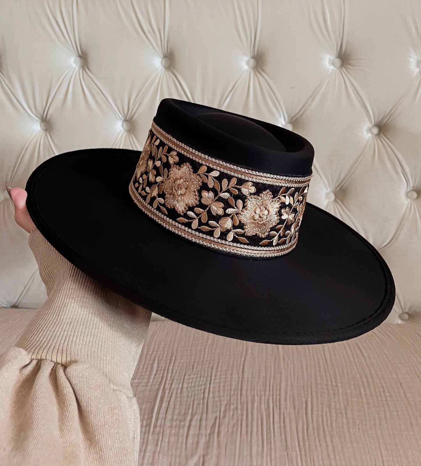 Boater "Florence" Black