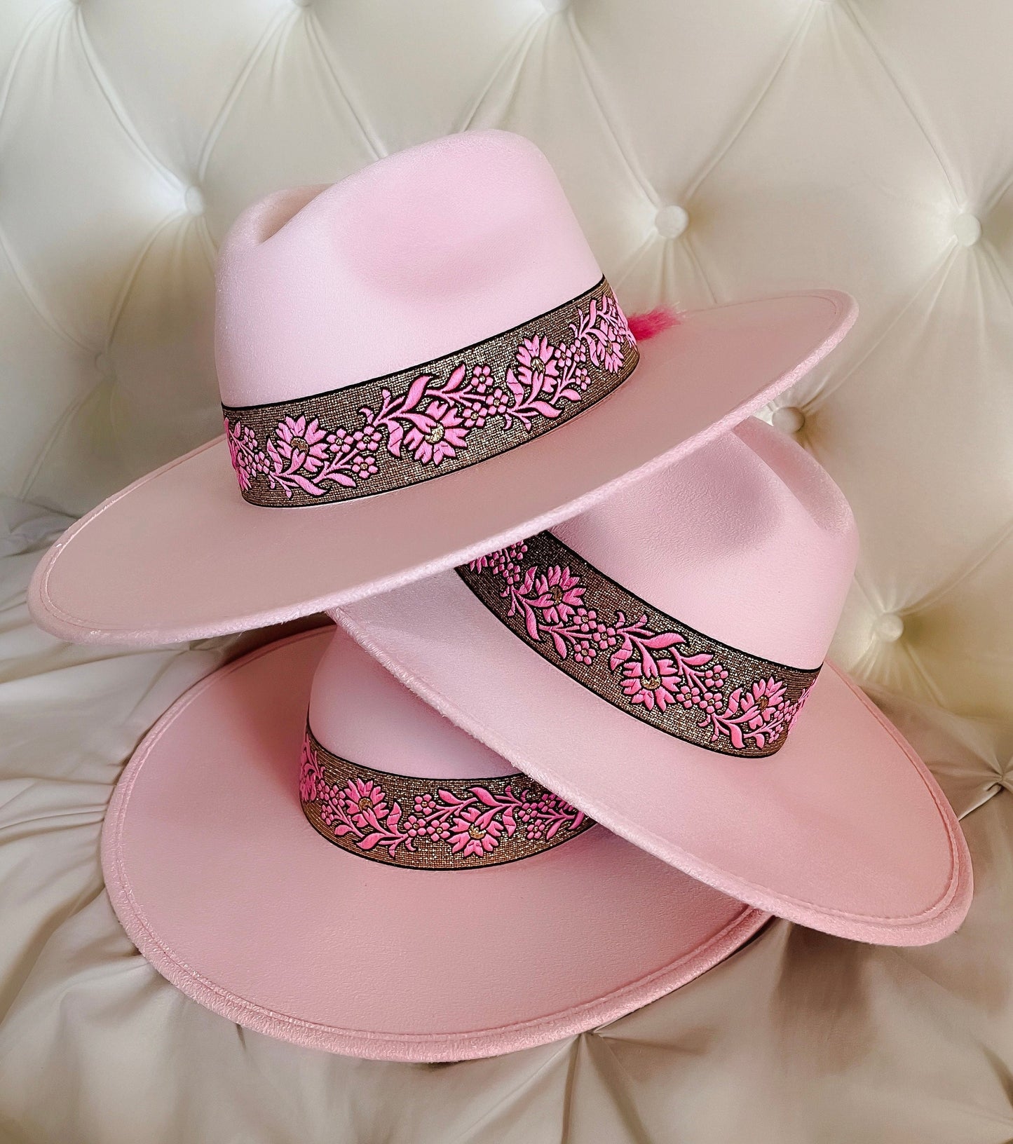 Fedora “Audrey” in cherry blossom