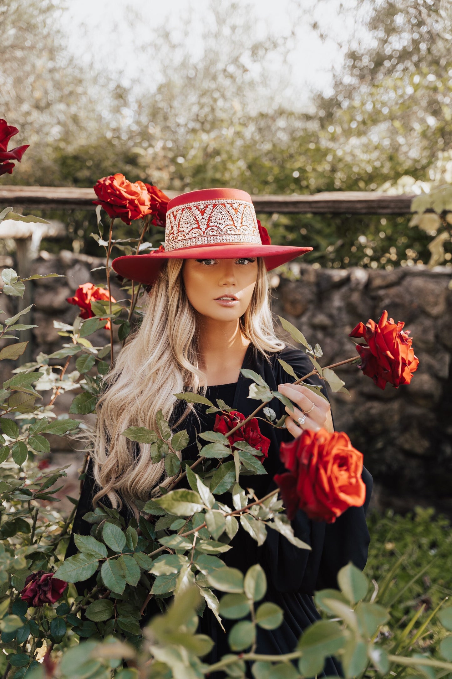 Boater “Danielle” Cherry Red