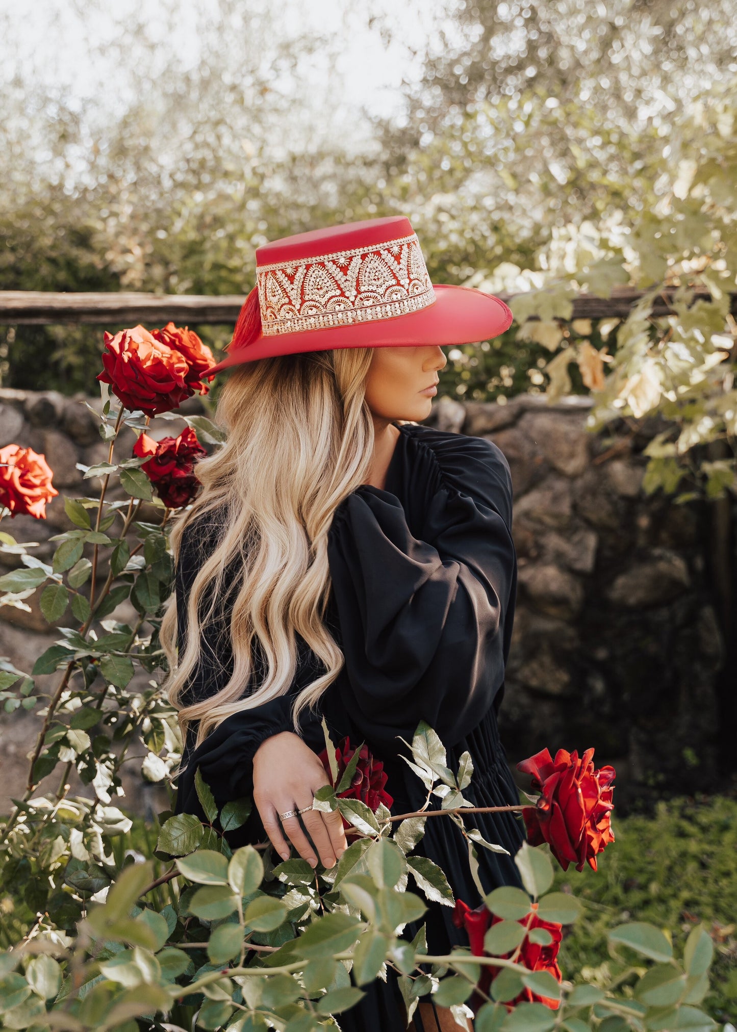 Boater “Danielle” Cherry Red