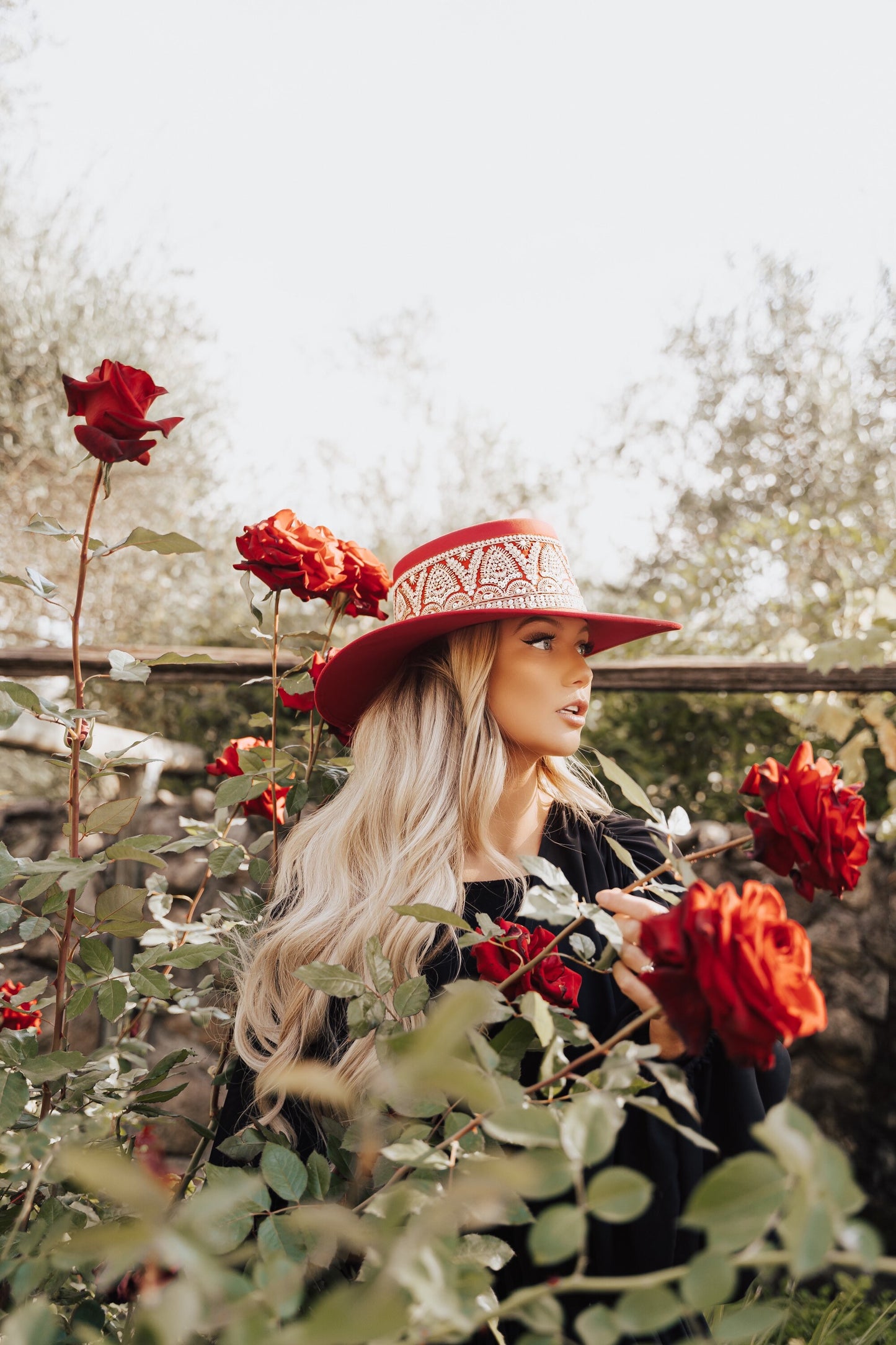 Boater “Danielle” Cherry Red