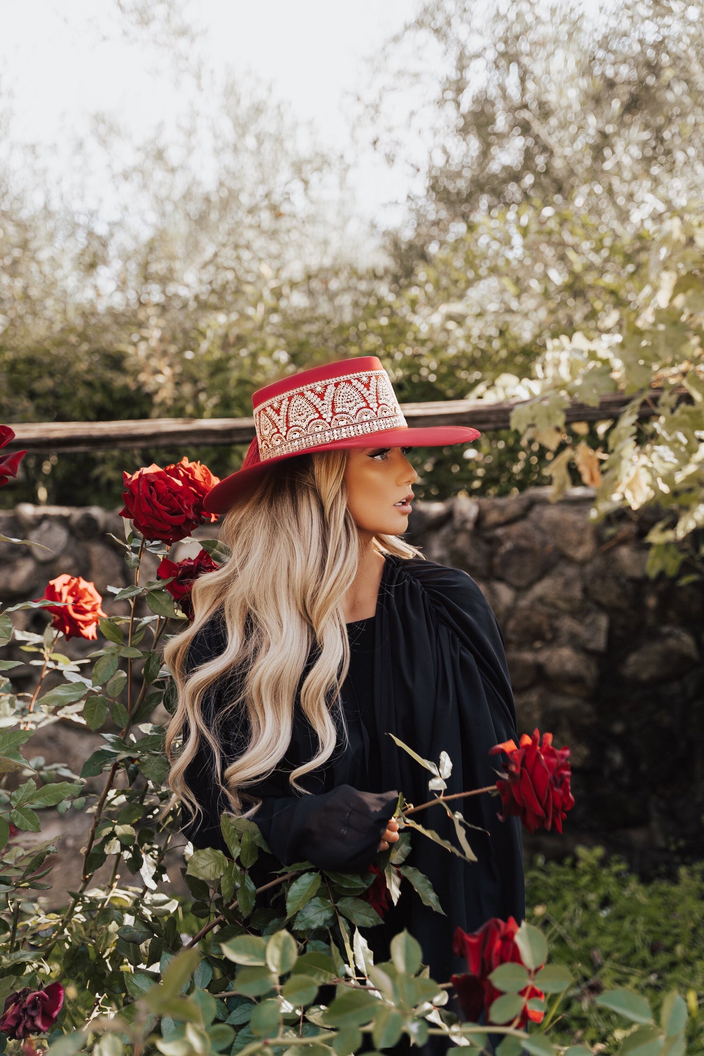 Boater “Danielle” Cherry Red