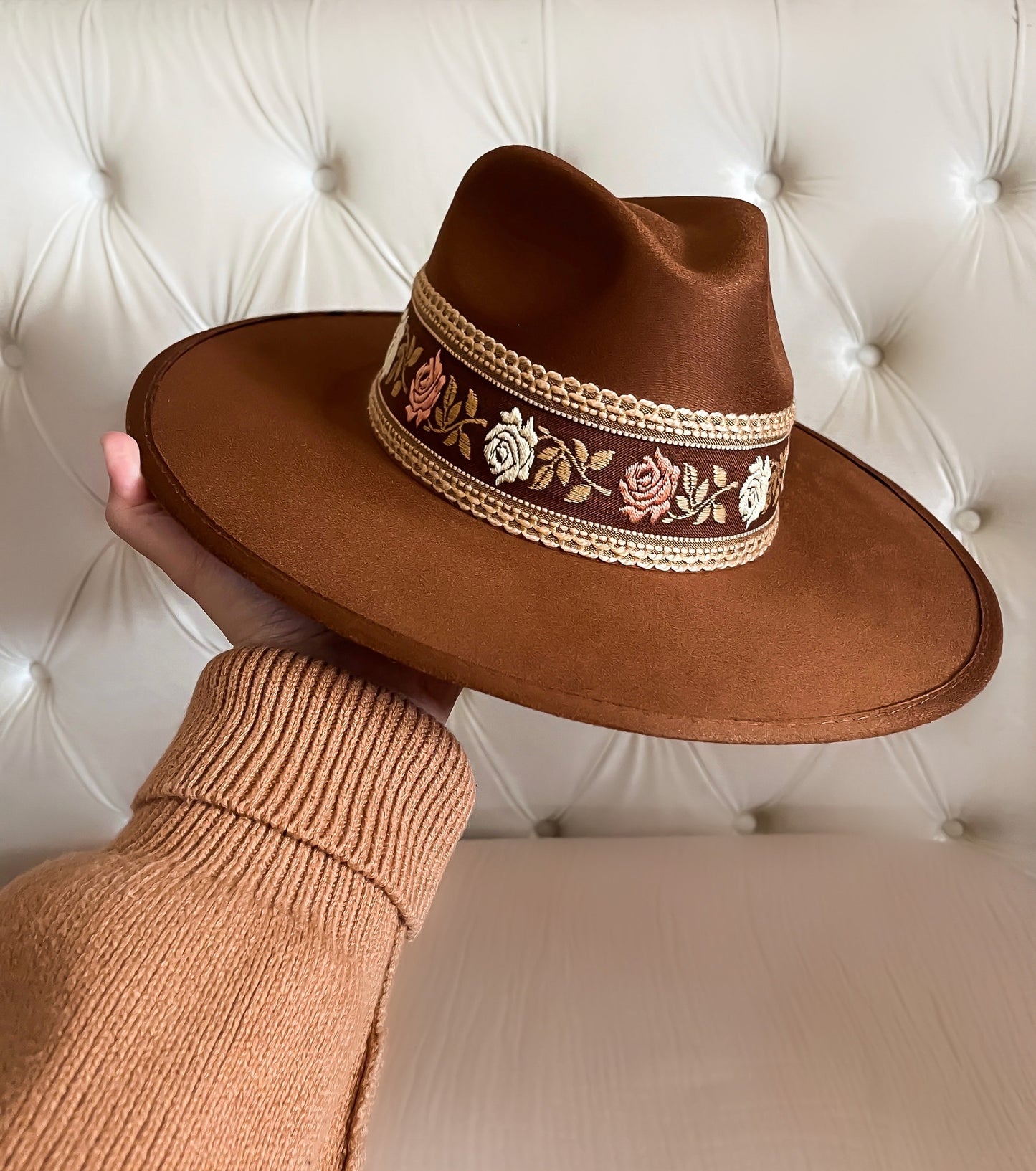 Fedora hat “Rose” in sepia