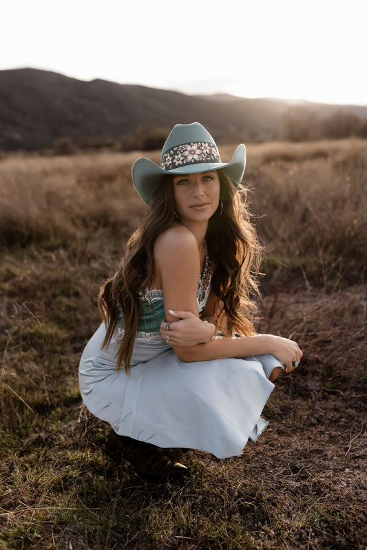 Cowgirl “Dolly” in teal